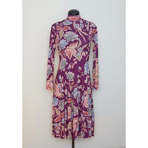 Zara XS Purple Floral Stretch Dress
